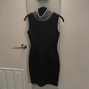 Rare London cocktail beautiful rhinestone collar dress!